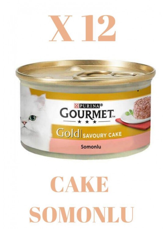 Gourmet Gold Savoury Cake Somonlu Kedi Konserve 12 Adet X 85 Gr